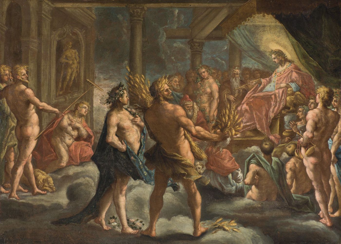 Flemish School - Phaeton presents himself as the son of Apollo - Oil on panel - last quarter of the 16th century